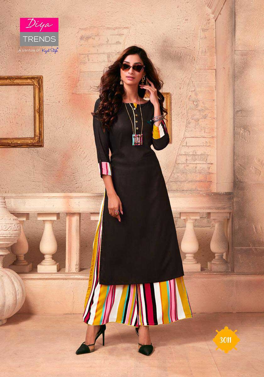 Biba's Vol-3 Diya Trends Rayon Palazzo Kurti Biba's Vol-3 Diya Trends Rayon Palazzo Kurti